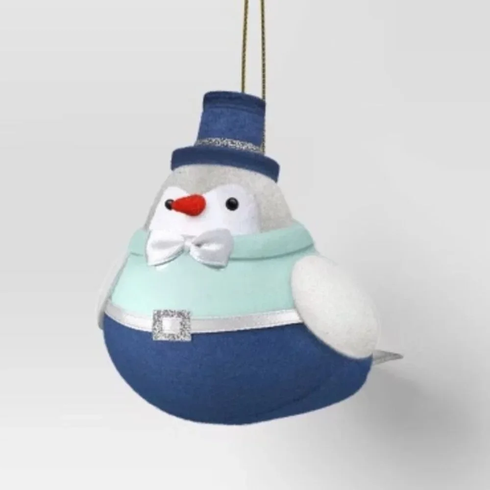Christmas Featherly Friends™ Ornament Blue Top Hat - Wondershop™